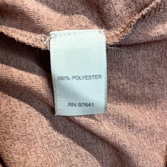 J. Jill Top Womens XL Tan Brown Mesh V-Neck Layered Sheer 3/4 Sleeve Blouse‎ - Picture 11 of 12